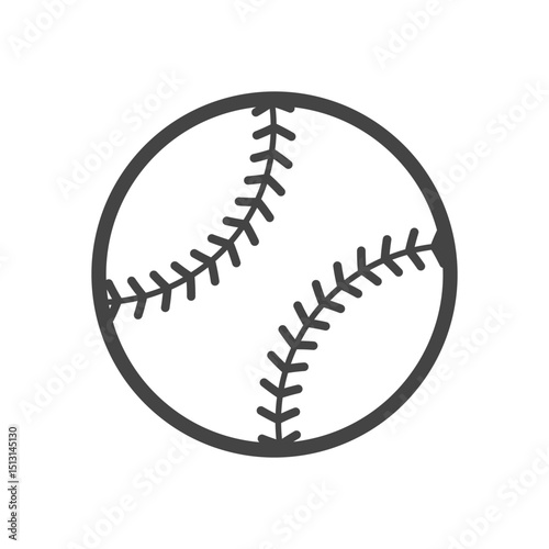 Baseball ball. Sport equipment. Vector illustration