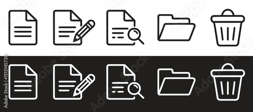 File and Document Icon Set Office and Business EPS Vector Pack