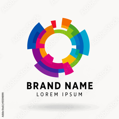 Dynamic Segments Of Colored Circle Brand Symbol illustration