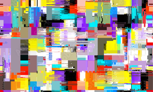 Abstract vivid background with interlaced digital Distorted Motion glitch effect. Futuristic cyberpunk design. Retro futurism, webpunk, rave 80s 90s aesthetic