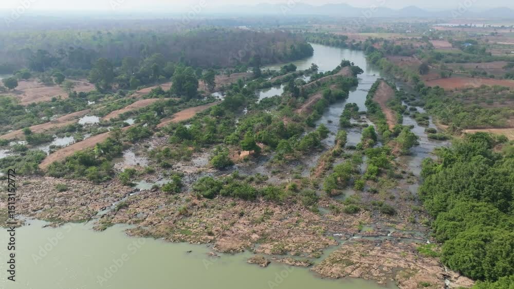 Scenic view of the river and lush greenery in Buon Don, Dak Lak, Vietnam, during daylight