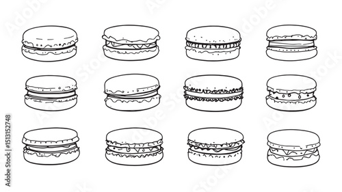 Delicious Macaron Confection Icon Art