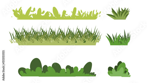 Grass leaves vector isolated on white background  , Flat Modern design , Illustration Vector  EPS 10