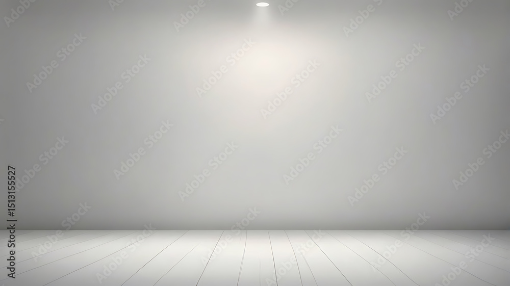 Obraz premium Abstract white blur background design with bright light on top for product display.