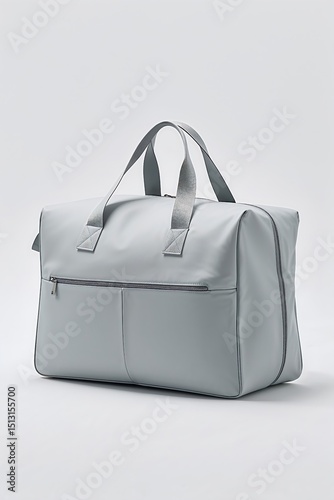 Minimalist Light Gray Travel Duffle Bag
