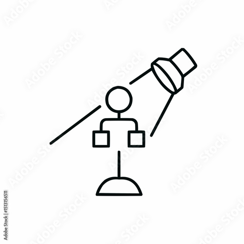 Minimal decision tree bending toward spotlight — spotlight effect.
