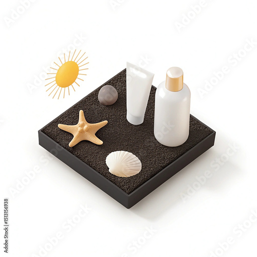 White chocolate spa still life with soap, lotion, and flowers for natural bath and body care