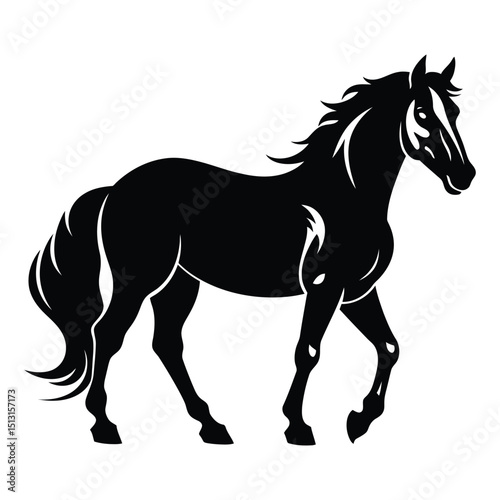 Horse on white background isolated vector