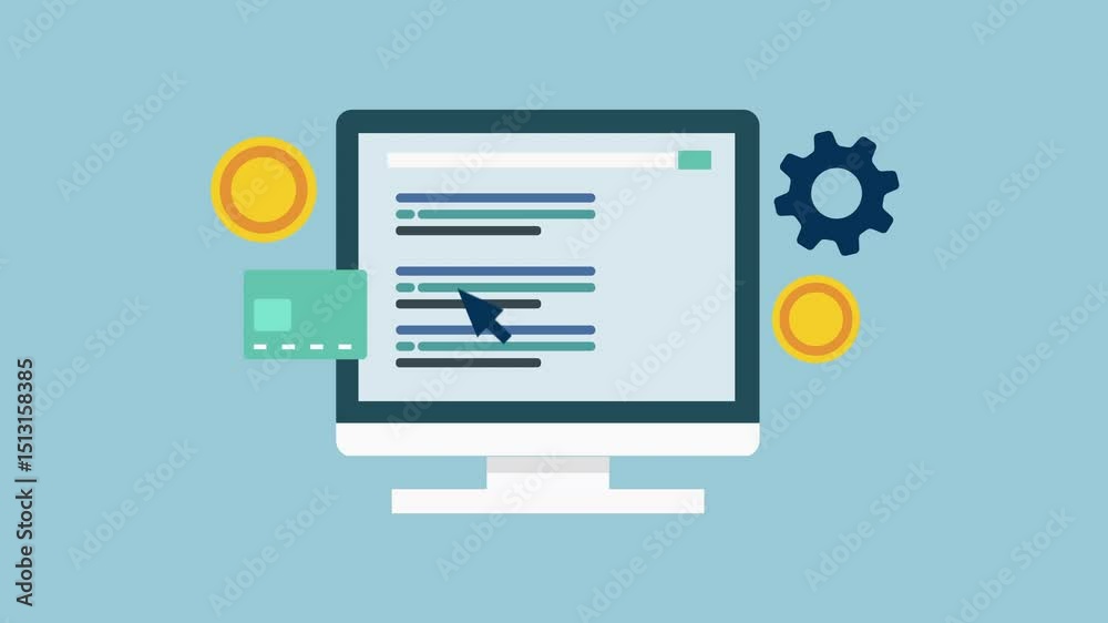 Pay per click advertising, Search engine marketing 2d animation with alpha matte