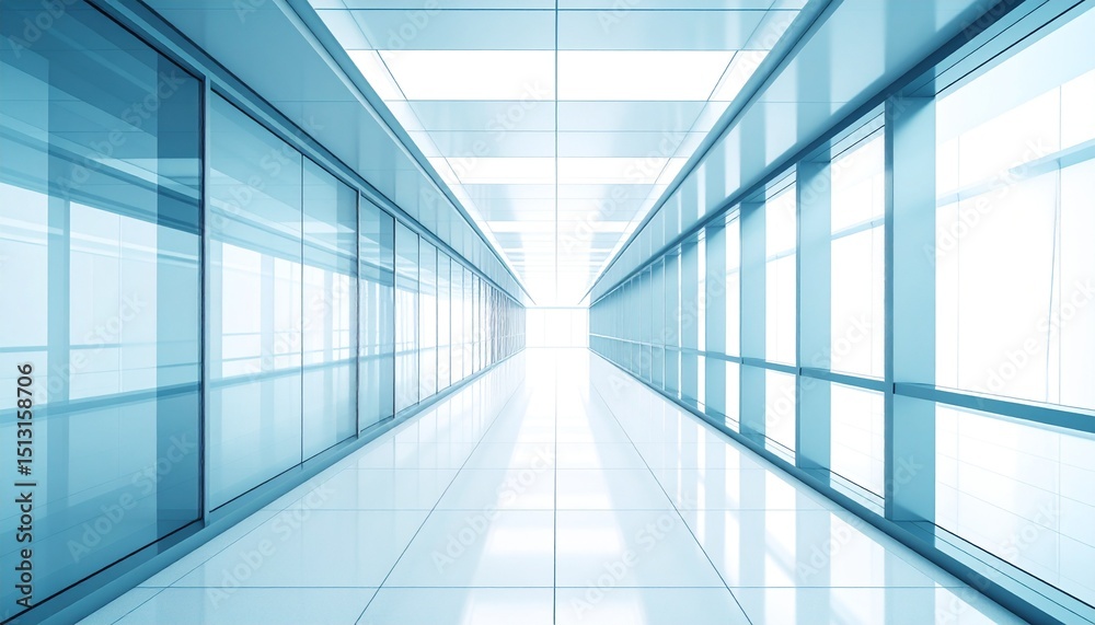 Obraz premium Abstract futuristic glass corridor interior architecture.