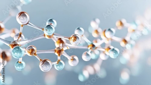 Abstract atom structure visualization for medical or science project concept.