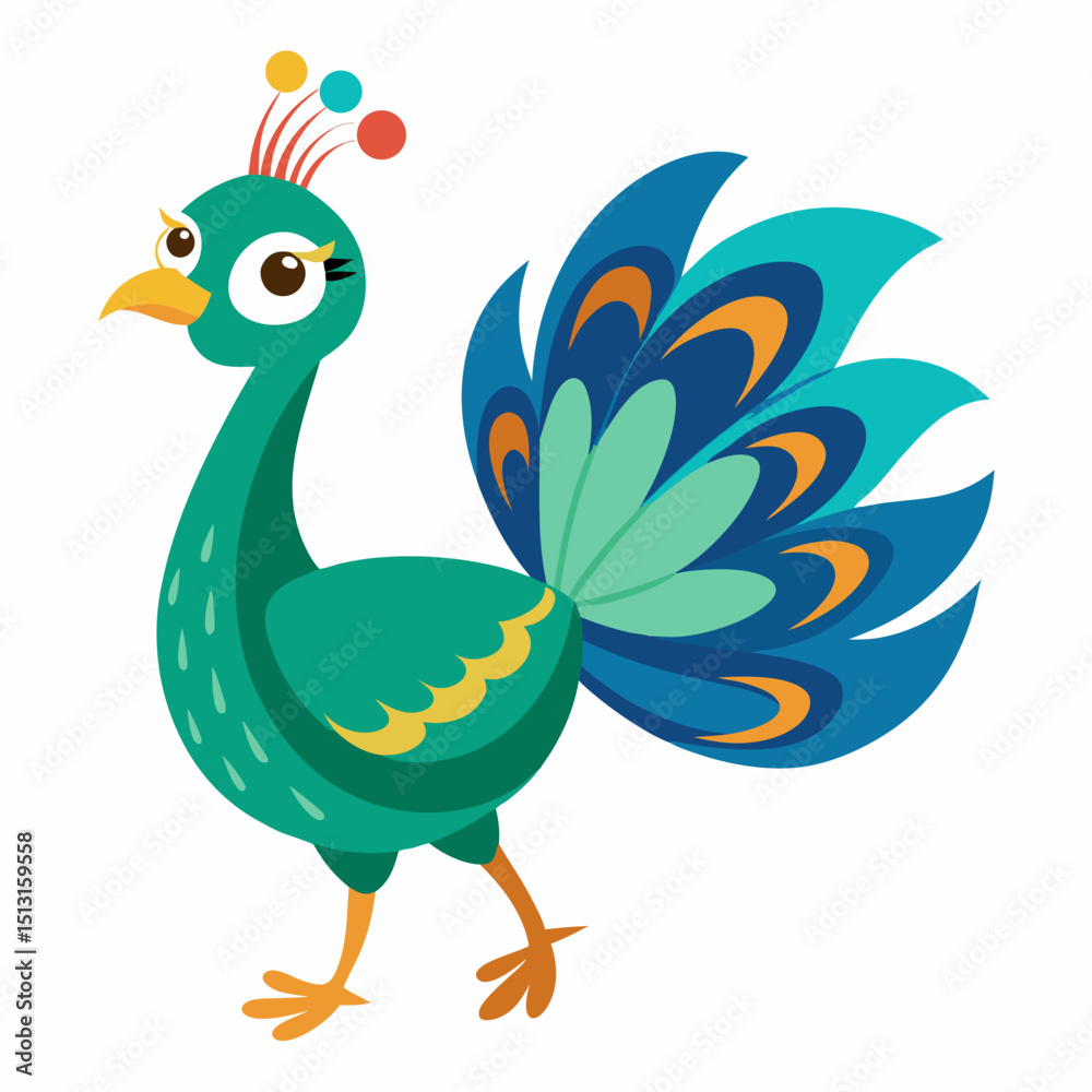 Fototapeta premium vector illustration of a peacock