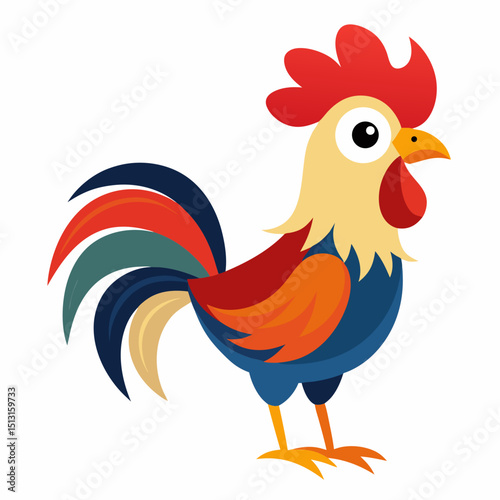rooster isolated on white background
