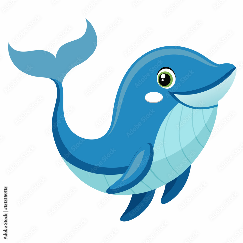 Fototapeta premium blue whale cartoon