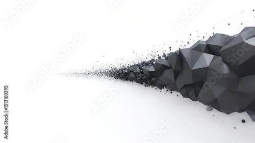 Abstract formation with geometric shape and particle on plain background for graphic element.