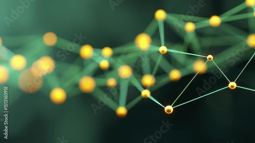 Abstract illustration with sphere and line connection concept for background.