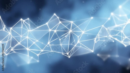 Abstract network animation with glowing line and dot for technology concept.