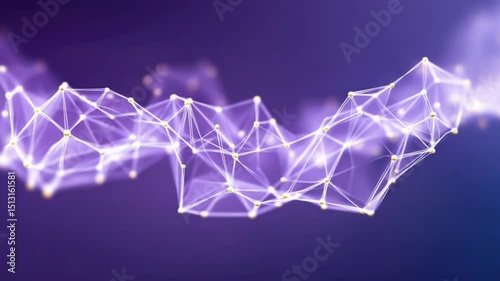 Abstract network formation with connected node and line data structure concept.