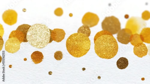 Elegant golden dot animation on white surface creates a festive background.