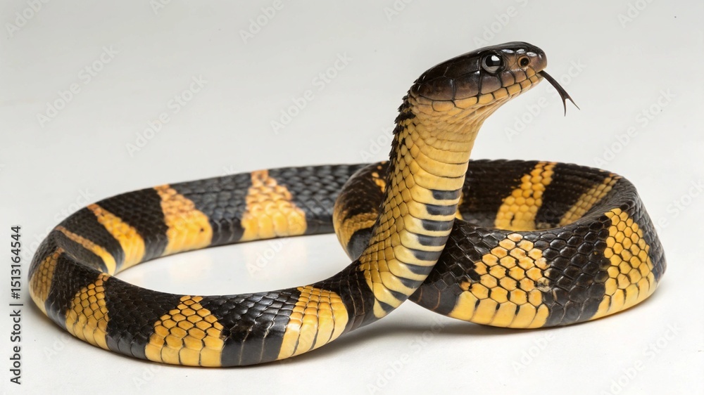 Fototapeta premium Eastern Tiger Snake on studio background
