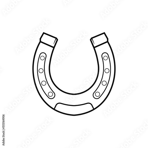Horseshoe icon shape good luck charm symbol isolated template