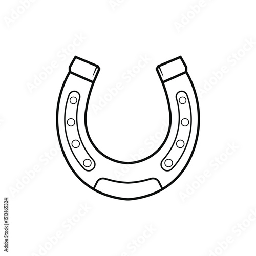 Horseshoe icon shape good luck charm symbol isolated template