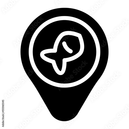 Fish location Solid Icon