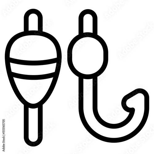Fishing hook Line Icon