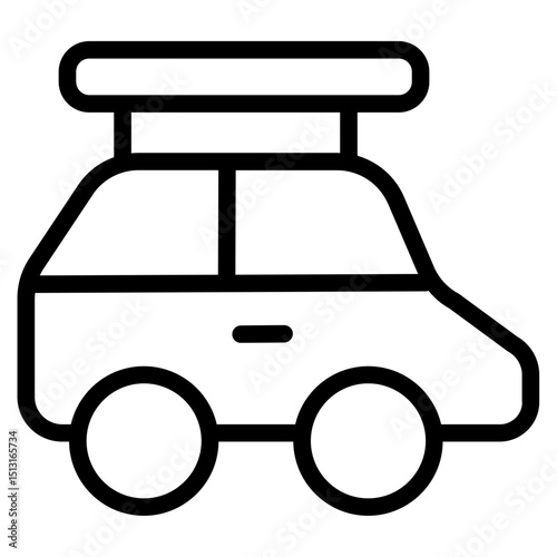 Holiday picnic car Line Icon
