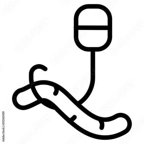 Worm bait Line Icon