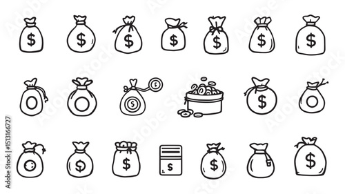 money bag icon finance graphic
