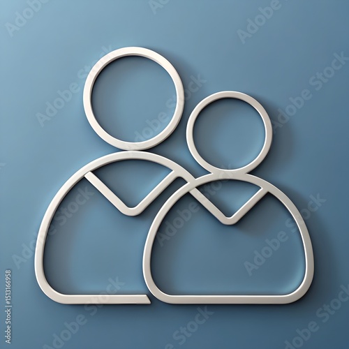 Minimal Outline Icon of Two People Hugging – Emotional Support and Care Symbol. Generative AI. 