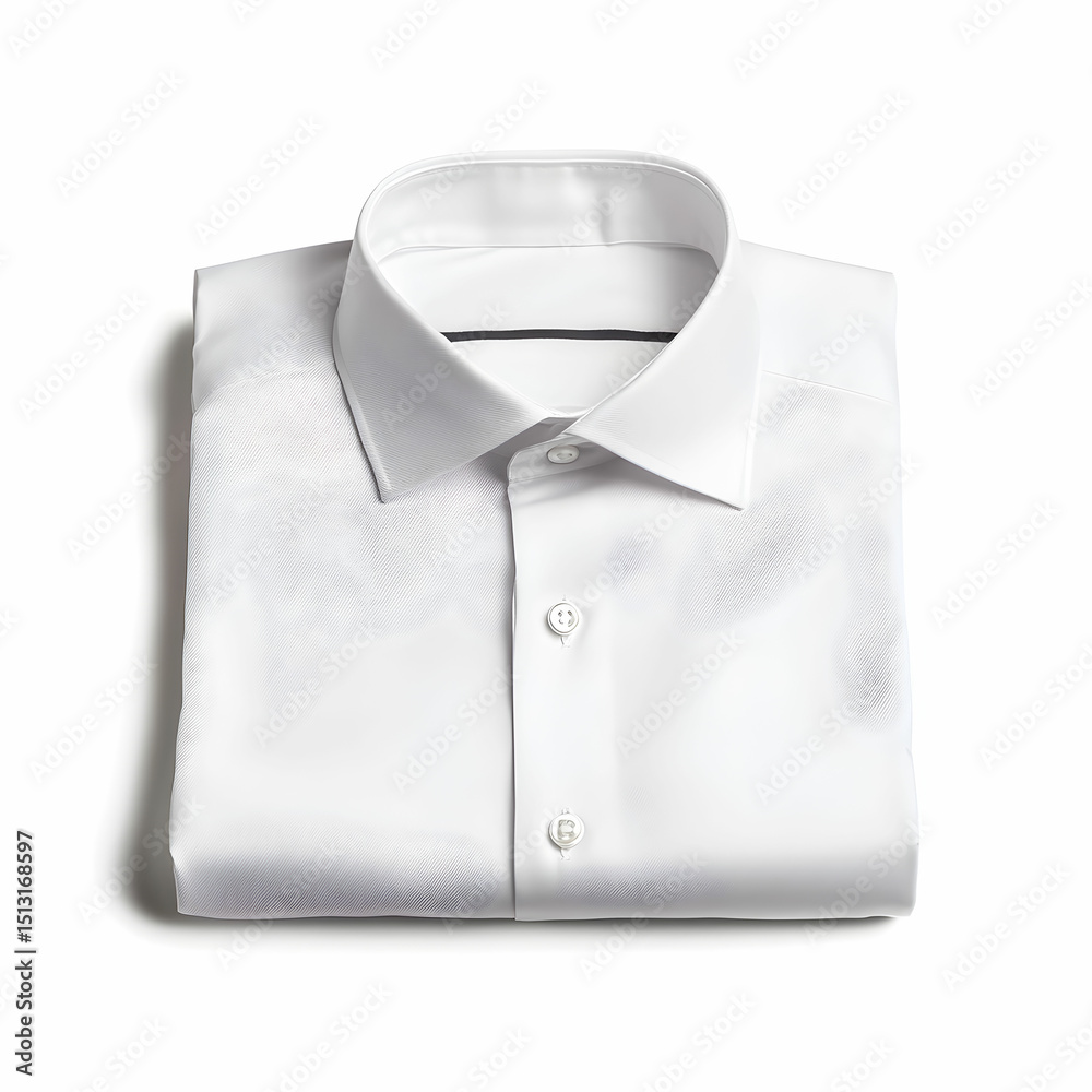 Classic Men's White Dress Shirt Isolated on White Background Classic Men's White Dress Shirt Isolated on White Background
