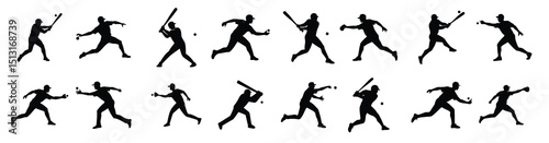  baseball player silhouettes.
