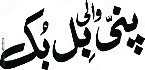Calligraphic Artwork Panni Wali Bill Book in Urdu Script