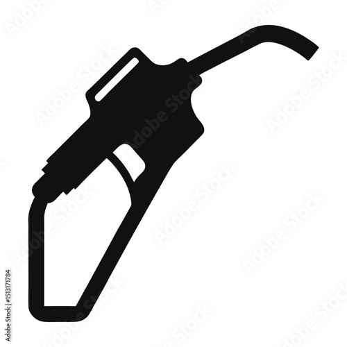 Silhouette of Fuel Pump Nozzle Vector, Fuel Pump Nozzle Silhouette Design
