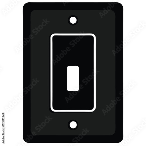 Silhouette-of-a-light-switch-on-a-white-background, Silhouette of Light Switch Vector, Light Switch Silhouette Design
