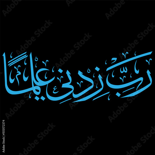 Elegant Arabic Calligraphy Zidni Ilma (Increase My Knowledge)