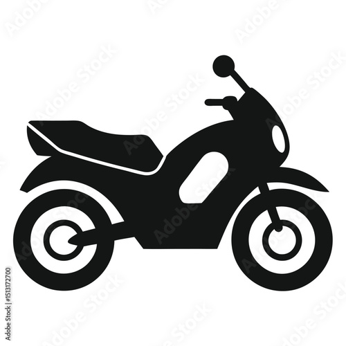Silhouette-of-a-motorbike-on-a-white-background, Silhouette of Motorbike Vector, Motorcycle Silhouette Design
