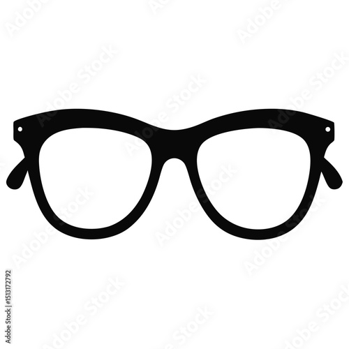 Silhouette of Eyeglasses Vector, Pair of Eyeglasses Silhouette Design
