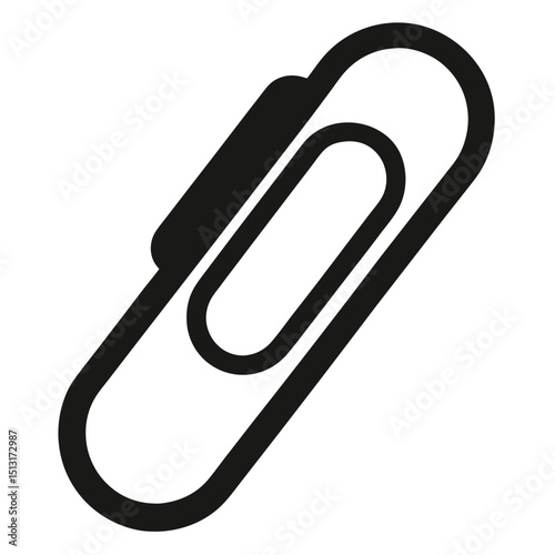 Paperclip Silhouette Vector on White Background  
Minimal Paperclip Icon Black Silhouette Design  
