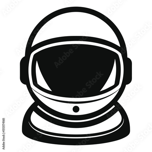 Silhouette of Astronaut Helmet Vector, Space Helmet Silhouette Design
