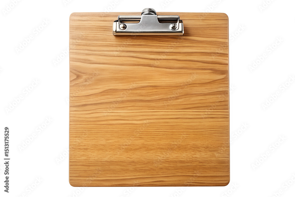 Fototapeta premium Rectangular wooden clipboard isolated on transparent background 