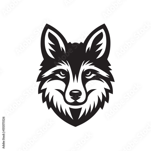 Jackal silhouette black and white vector icon