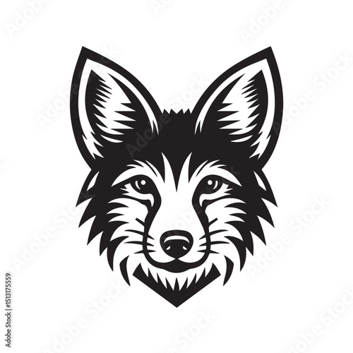 Jackal silhouette black and white vector icon