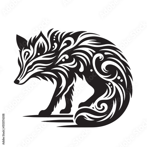 Jackal silhouette black and white vector icon