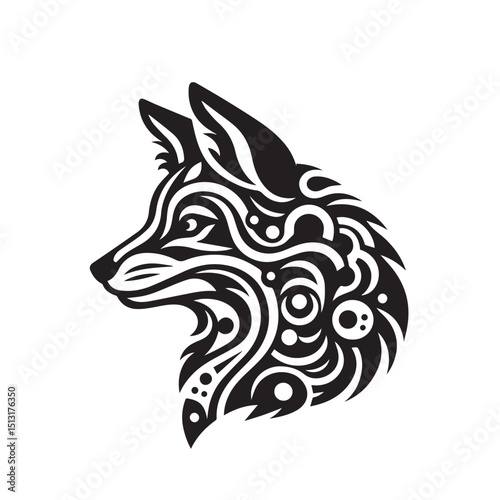 Jackal silhouette black and white vector icon