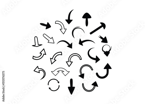 Curved and bent arrows vector pack for directions, infographic elements, and movement design