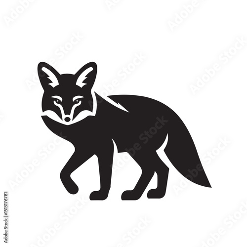 Jackal silhouette black and white vector icon