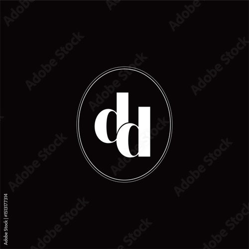 logo letter d luxury written twice in white, partially overlapping each other. The logo is surrounded by a thin white circle. The design is simple and modern.